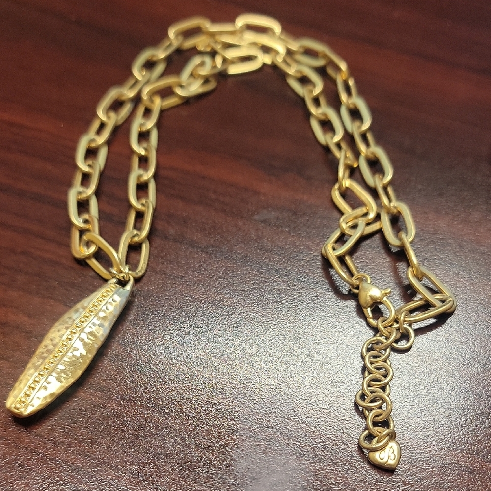 Brighton Elegant Gold Chain Necklace 48" Long. Can Be Doubled To Wear As Choker.